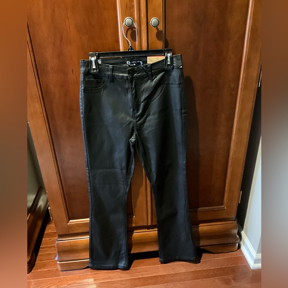 NWT Our Republic For All Black Faux Leather High-Rise Bootcut Size 10